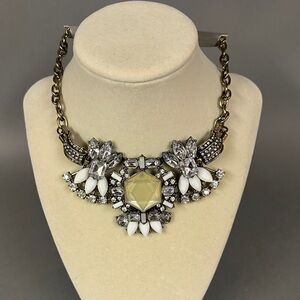 Gold Silver and White Statement Choker Necklace NWT